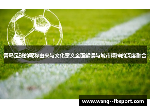 青岛足球的昵称由来与文化意义全面解读与城市精神的深度融合